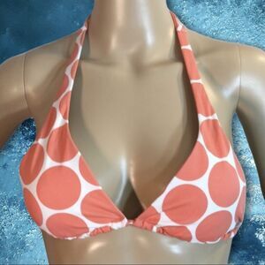 Victoria's Secret Desert Sunset Orange White Polka Dot Bikini TOP ONLY Small
